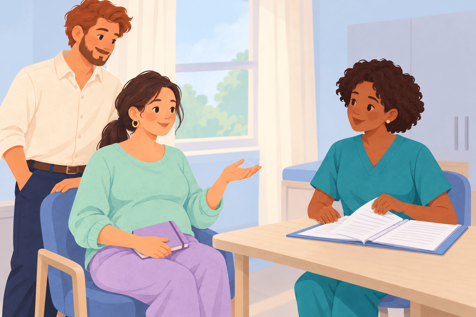 Illustration about birth debriefs